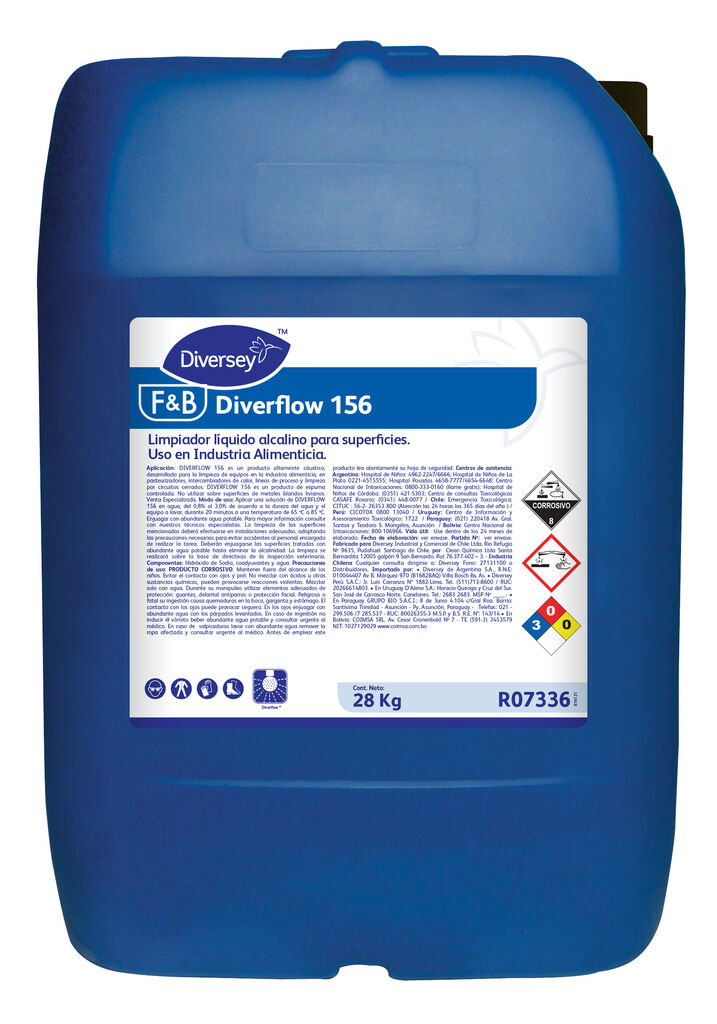 DIVERFLOW 156 28kg - LIMPIADOR ALCALINO LÍQUIDO